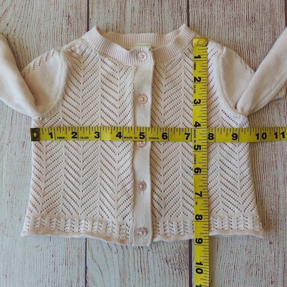 Baby B'gosh Pointelle Button-Front Sweater Knit Cardigan 3 mo - Picture 9 of 12